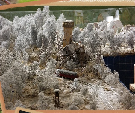 Winterliche Modellbahnanlage